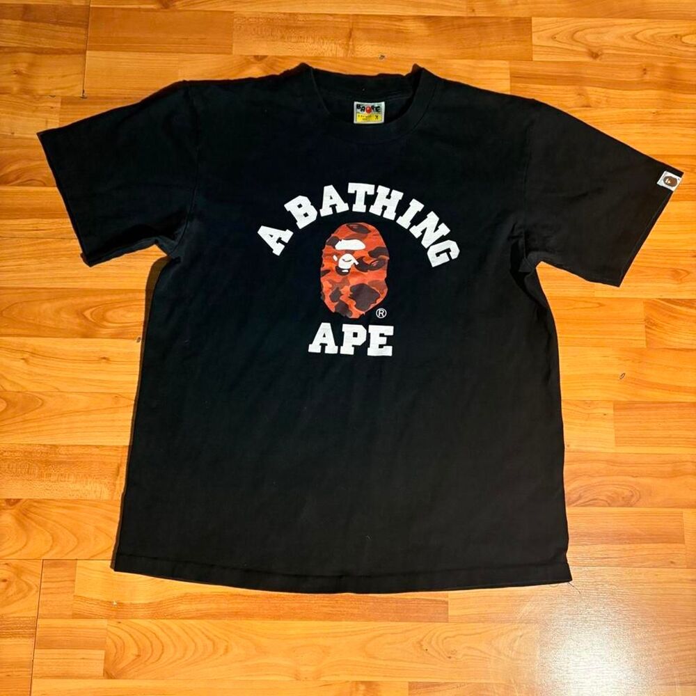 BAPE Black Camo Tee Size M Ape Head Streetwear Skater Graphic Shirt
